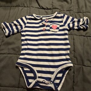 Carter's Blue and White Striped Bodysuit